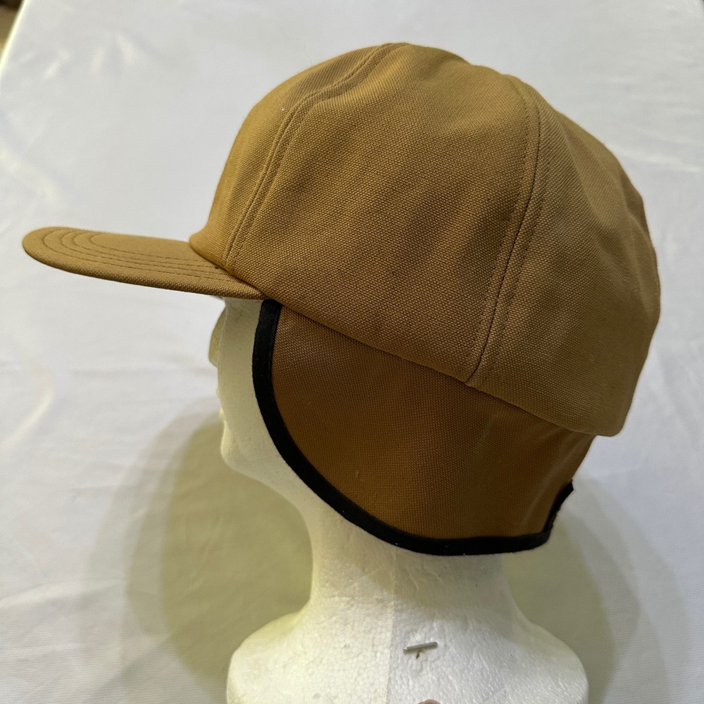 VTG Thinsulate Canvas Ear Flap Hunting Cap Hat M Brown Workwear Gorpcore USA
